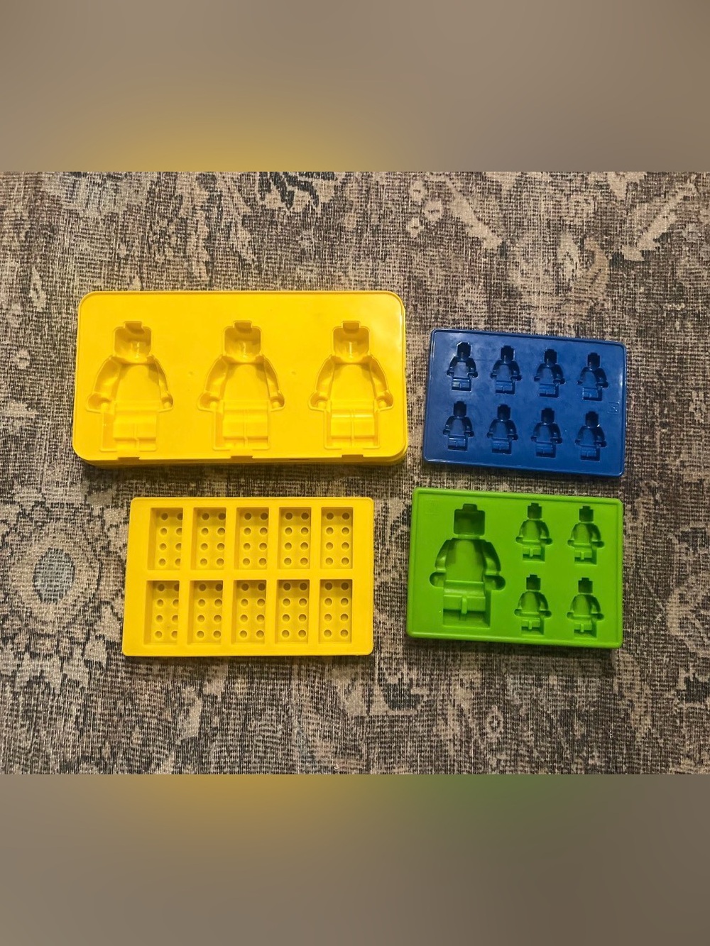 Lego Man, Bricks & Mini Figure Silicone Mold Tray Chocolate Candy Ice Cubes